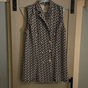 SHEIN Monochrome Geometric Vest